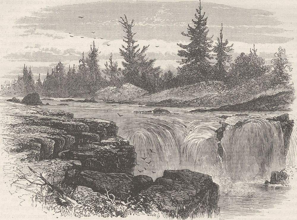 NEW JERSEY. Falls of the Passaic c1880 old antique vintage print picture